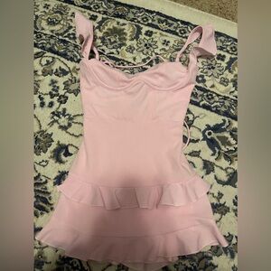Lucy in the sky pink corset mini dress